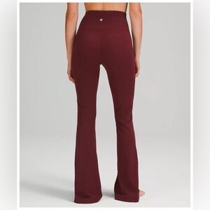 Lululemon Groove nulu High rise flared pants leggings maroon red Merlot gym